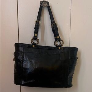 Black Leather Tote Bag